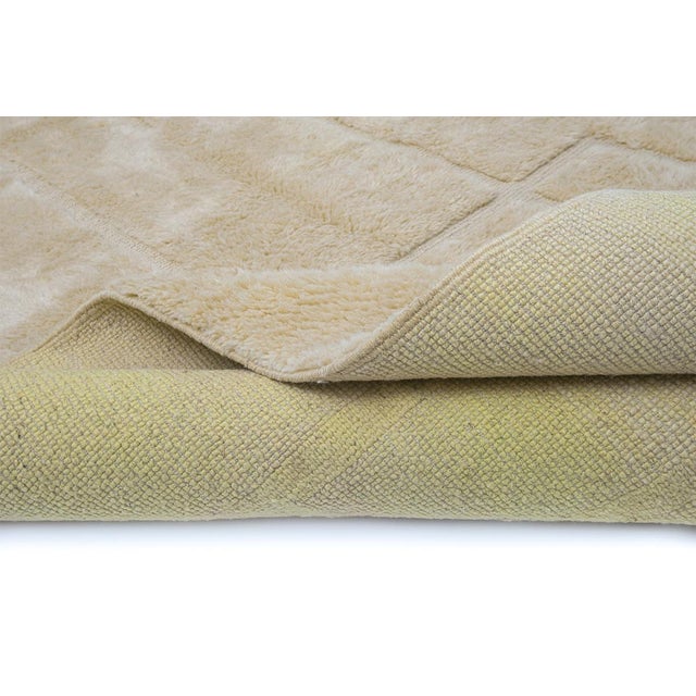 Yellow Textured Hand-Knotted Wool Rug by Azele Studio For Sale - Image 8 of 9