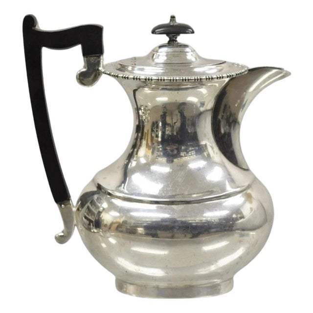 Early 20th Century English Victorian Sheffield James Ramsay Dundee Silver Plated Coffee Tea Pot For Sale