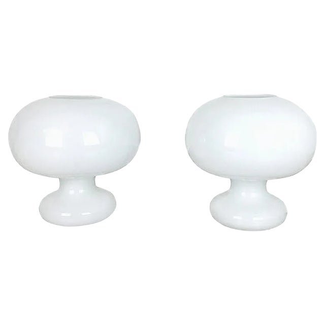 German Glass Mushroom Table Light from Cosack Lights, 1970s, Set of 2 For Sale