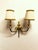 Metal Brass Wall Lamp with Silk Lampshades, 1950s For Sale - Image 7 of 9