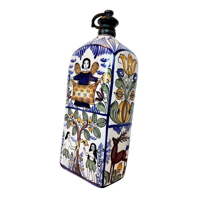1990s Hungarian Rectangular Pottery Jug For Sale