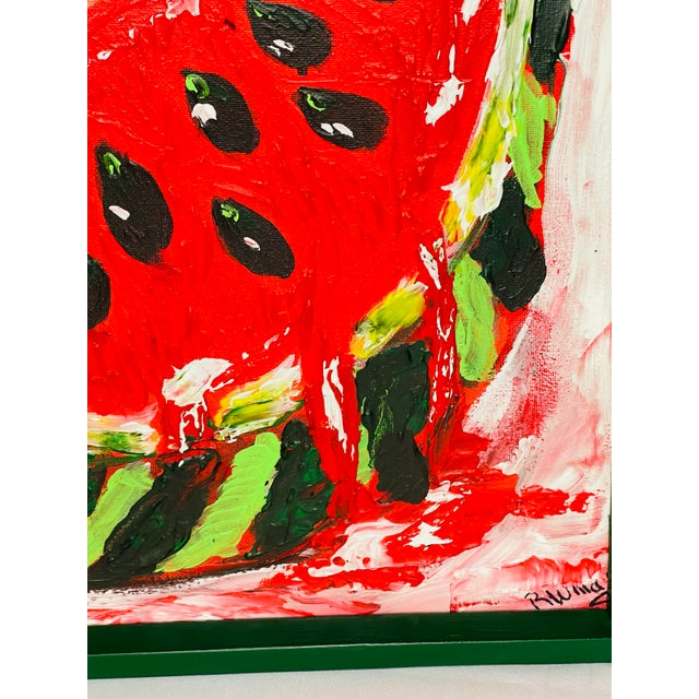 Bold Expressionist Watermelon Still Life Painting by Artist, Rebecca Williams For Sale - Image 4 of 10