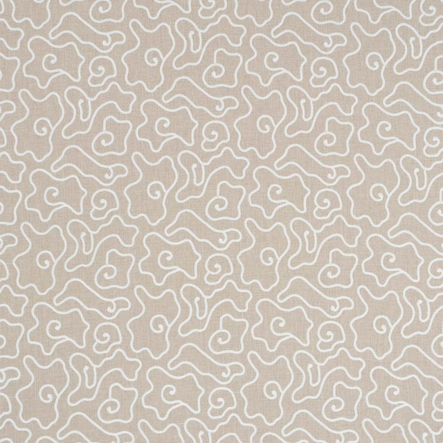 Contemporary Schumacher Noyo Indoor/Outdoor Embroidery Fabric In Flax For Sale - Image 3 of 4