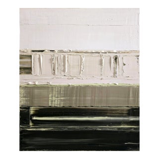 The Seine River (Paris) — Abstract Minimalist Landscape Oil Painting For Sale