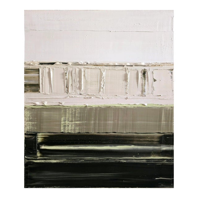 The Seine River (Paris) — Abstract Minimalist Landscape Oil Painting For Sale