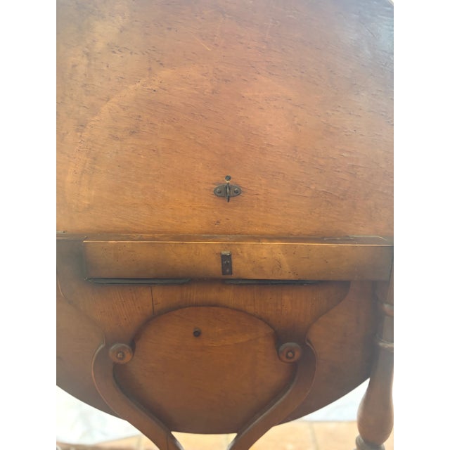 Brown Cozy Floral Tilt-Top Tea Table For Sale - Image 8 of 9