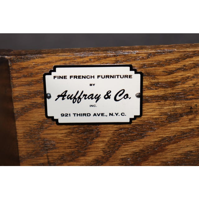 Brown Pair Regency Style Gilt Accent 2 Drawer Nightstands by Auffray For Sale - Image 8 of 10