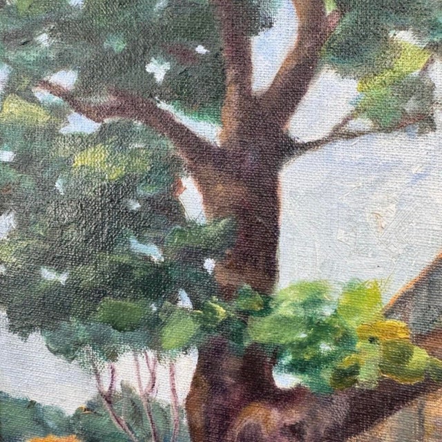 Traditional Vintage Original Texas Hill Country Cottage Landscape Oil Painting For Sale - Image 3 of 11