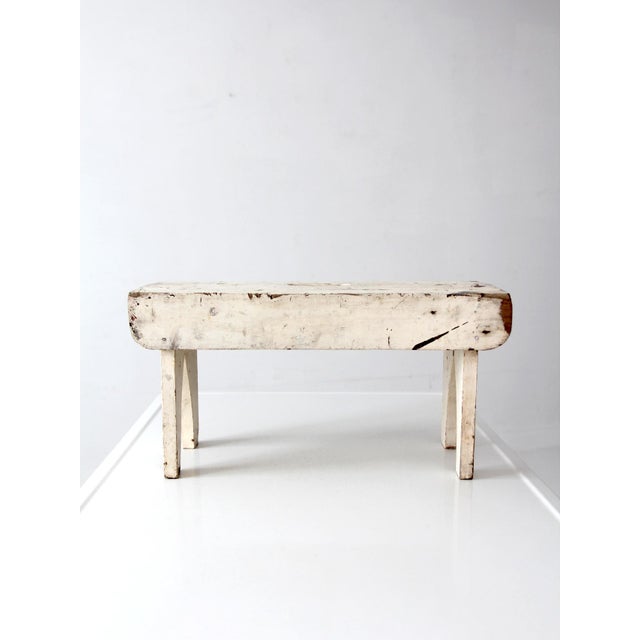 Antique American Farmhouse White Painted Step Stool For Sale - Image 14 of 16