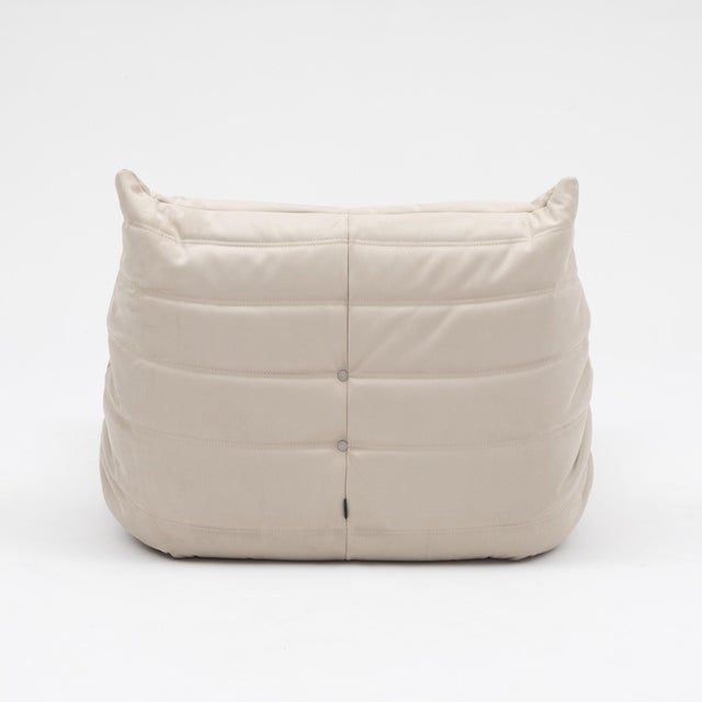 Ivory Ligne Roset Vintage Togo Fireside Chair in Soft Ivory Microfibre Restored For Sale - Image 8 of 15