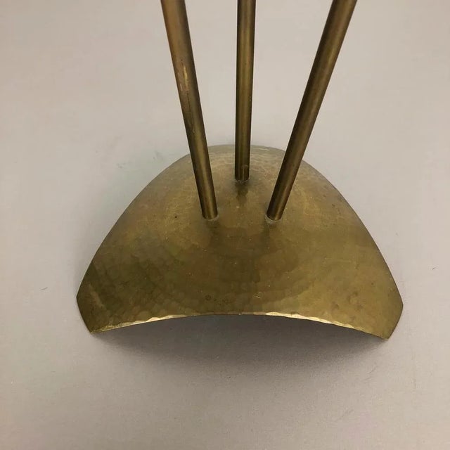 Modernist Sculptural Brutalist Floor Brass Candleholder, Germany, 1950s For Sale - Image 6 of 18
