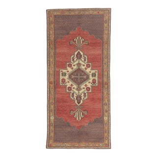 Vintage Turkish Oushak Rug, 05'02 X 11'04 For Sale