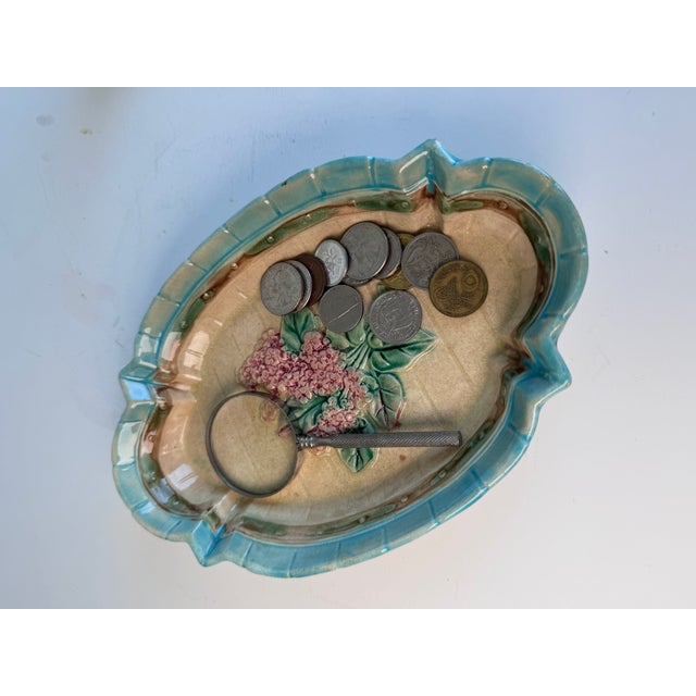Ceramic Late 19th Century Majolica Trinket Dish With Lilacs For Sale - Image 7 of 7