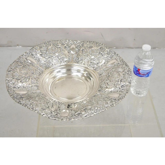 Vintage William Adams Wa Spain Silver Plated Figural Repousse Large Fruit Bowl For Sale - Image 11 of 13