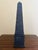 Metal Neoclassical Faux Marble Obelisk With Brass Mounts For Sale - Image 7 of 11