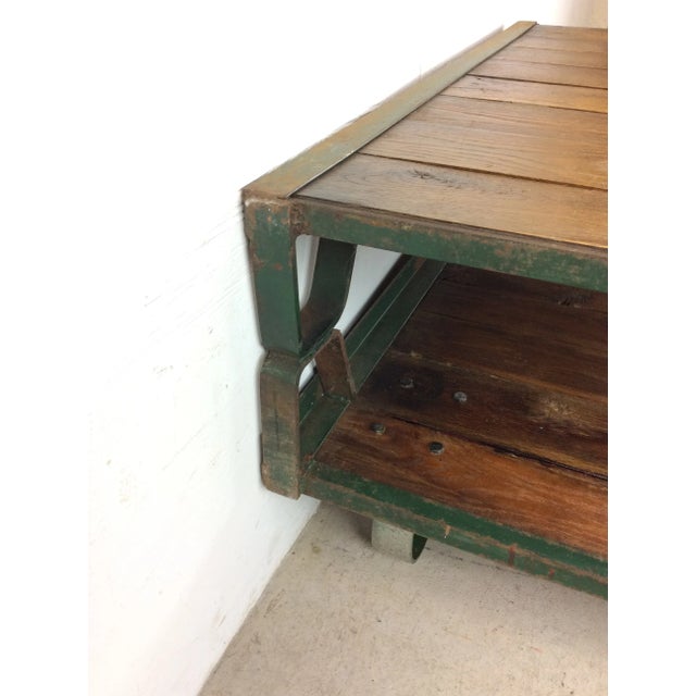 Mid Century Two Tier Industrial Cart Coffee Table For Sale In Philadelphia - Image 6 of 12