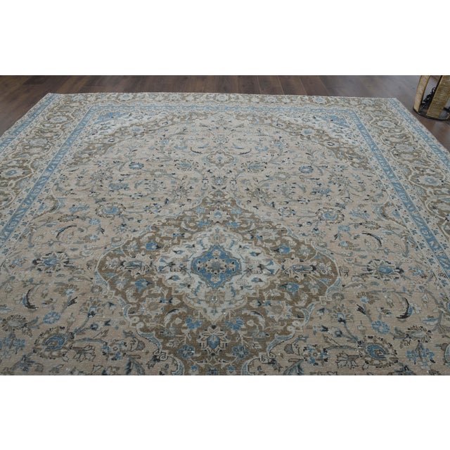 1970s Vintage Persian Handknotted Wool Brown Oversize Area Rug For Sale In San Francisco - Image 6 of 11