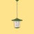 Mid-Century Italian Round Opaline Glass and Brass Green Lantern Chandelier, 1950s For Sale - Image 6 of 18