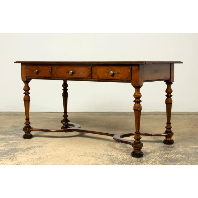 Late 19th Century French Louis XIV Style Walnut Writing Table With Three Drawers For Sale In New York - Image 6 of 18