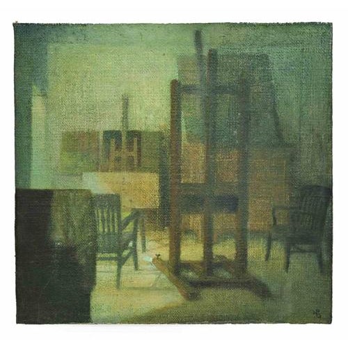 Giovanni Gromo, Room, 1980s, Oil Painting on Canvas For Sale - Image 4 of 4