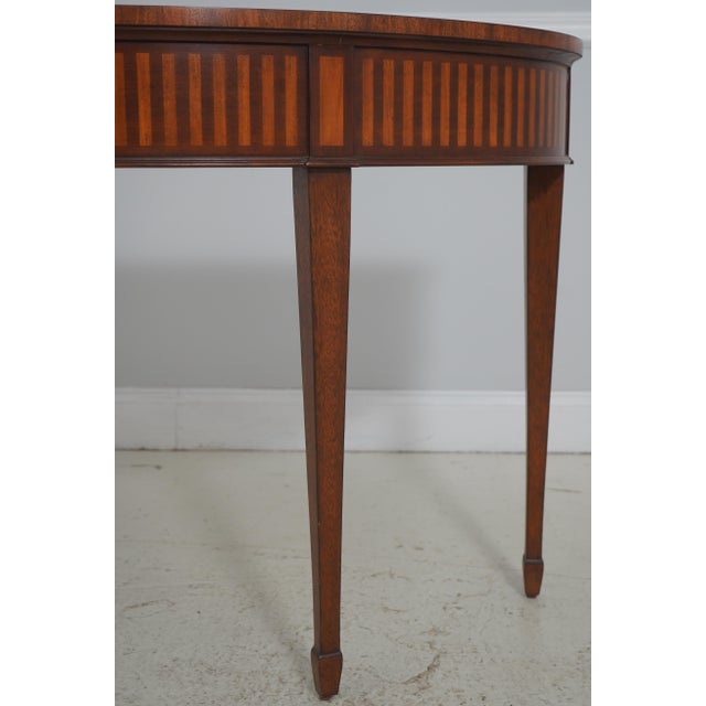 Ethan Allen Ethan Allen Federal Inlaid Mahogany Console Table For Sale - Image 4 of 16