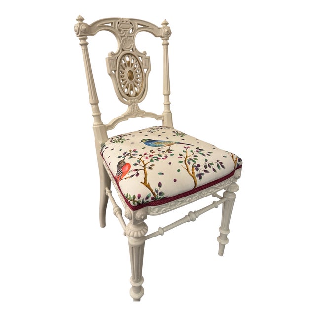 Vintage Neoclassical Style Chair in Wood For Sale