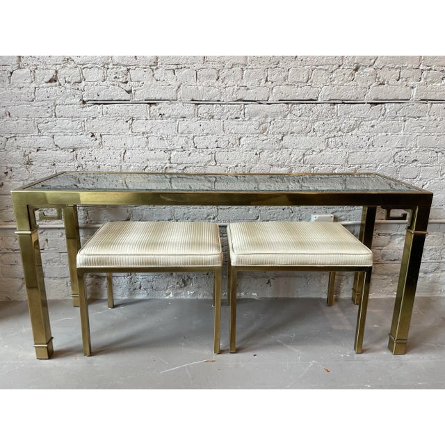 1970s Vintage Mastercraft Greek Key Console Table For Sale - Image 11 of 12