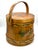 Wood Vintage Firkin Sugar Bucket Hand-Painted Pinecones For Sale - Image 7 of 7