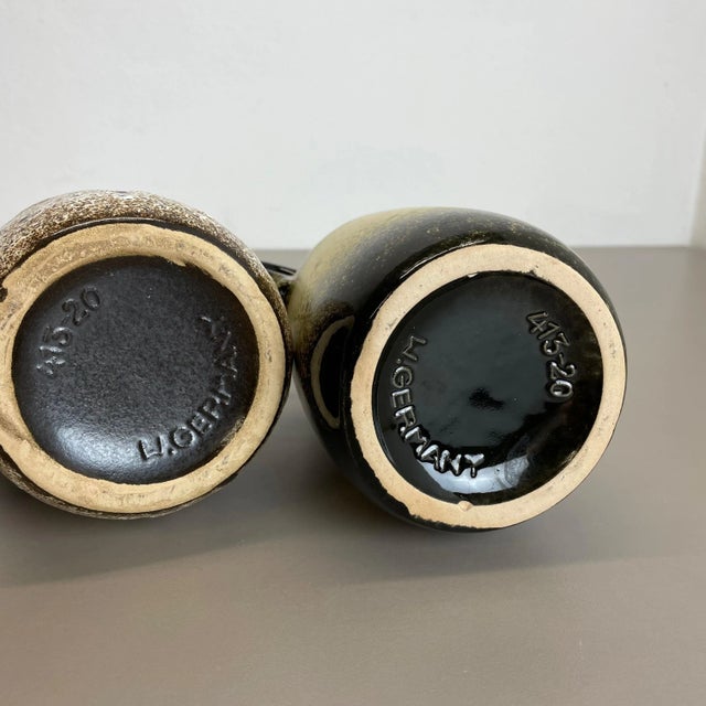 Pottery Fat Lava 413-20 Vases from Scheurich, 1970s, Germany, Set of 3 For Sale - Image 16 of 18