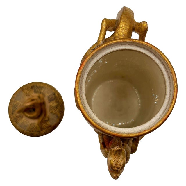 Late 19th Century Late 19th Century Gyokushu Satsuma Earthenware Saki Pitcher, C. Meiji Period For Sale - Image 5 of 12