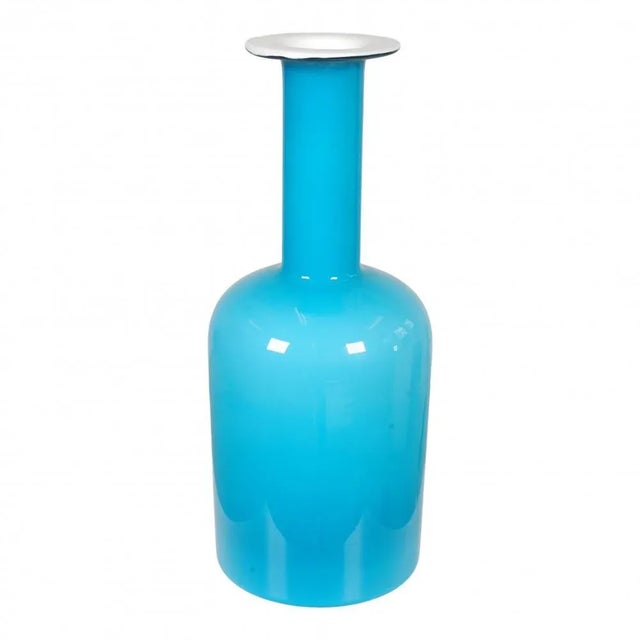 Blue Glass Vase from Otto Brauer Holmegaard For Sale - Image 3 of 3