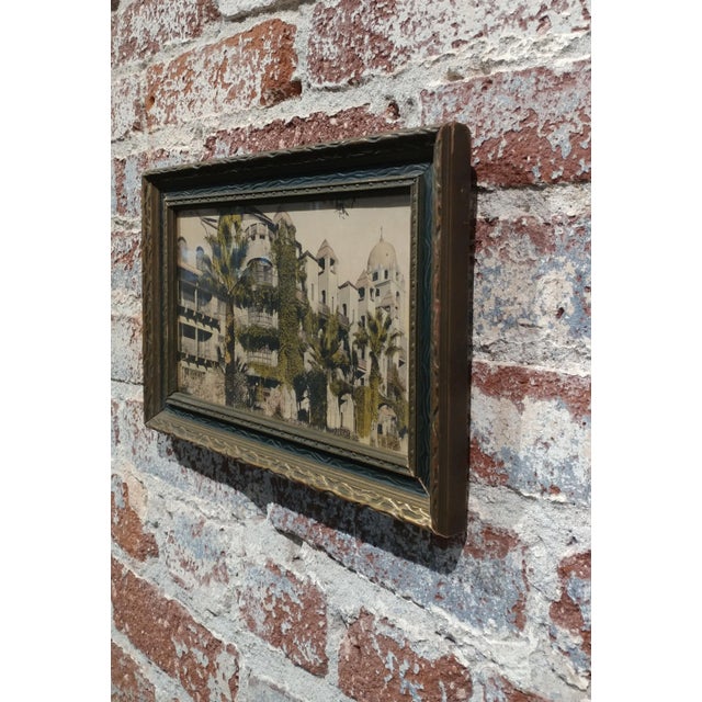 Paper "Mission Inn Riverside" Antique Hand Tinted Photograph For Sale - Image 7 of 8