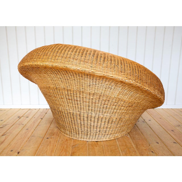 Mid-Century Modern Mid-Century Modern Sculptural Wicker Basket Lounge Chair by Isamu Kenmochi, 1970s For Sale - Image 3 of 18