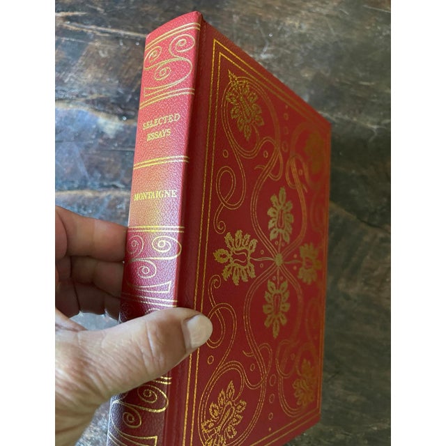 Red 1952 Vintage Red Leather Wrapped Book Library Bookshelf Bibliophile For Sale - Image 8 of 9