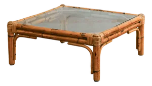 Low Coffee Table in Wicker from Vivai Del Sud, 1970s