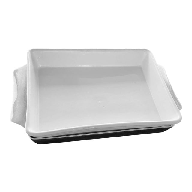 Vintage Ceramic & Pewter Serving Dish, Lead-Free, Never Used For Sale