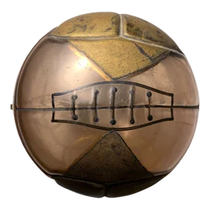 Art Deco Czechoslovakian Glass Soccer Ball Lidded Bar Liquor