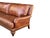 1970s English Traditional Light Brown Leather Sofa With Nail Head Trim & Carved 6-Leg Base For Sale - Image 14 of 16