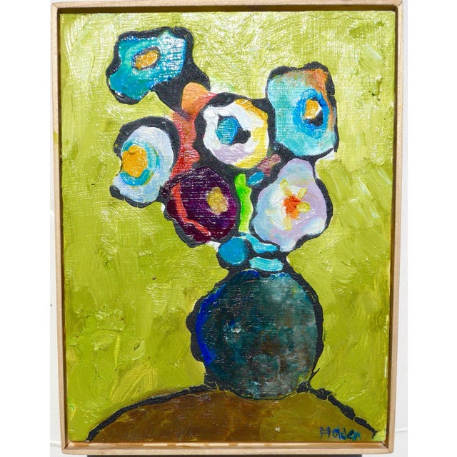 2020s Martha Holden - Abstract Green Flowers For Sale - Image 5 of 6