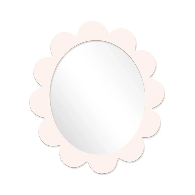 Contemporary Fleur Home Carnival Iris Oval Mirror in Frosted Petal, 37x32 For Sale - Image 3 of 3