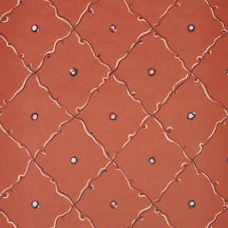 SAMPLE - Schumacher x Backdrop Colette Wallpaper In Red For Sale