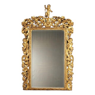 Baroque Mirror in Gilded Pine Wood For Sale