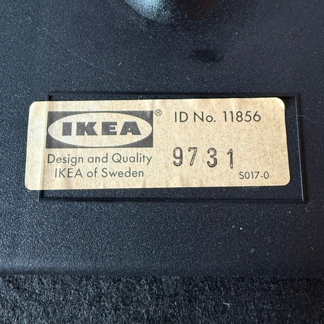 Vintage Lindos Black Leather and Wood Ottoman from Ikea, 1997 For Sale - Image 13 of 15