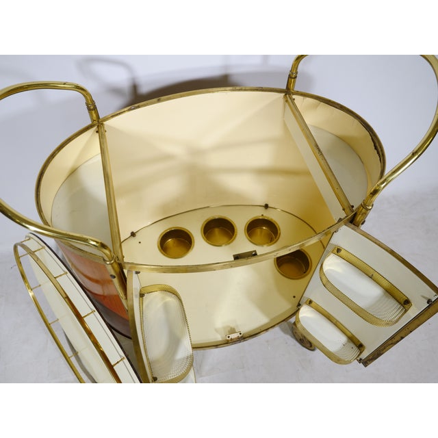 Mid-Century Bar Cart in Walnut and Brass, Italy, 1950s For Sale - Image 10 of 13
