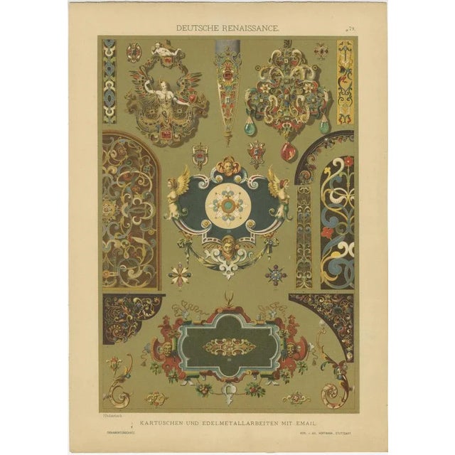 Compilation of German Renaissance Artwork from Der Ornamentenschatz, 1887, Paper, Set of 9 For Sale - Image 10 of 11