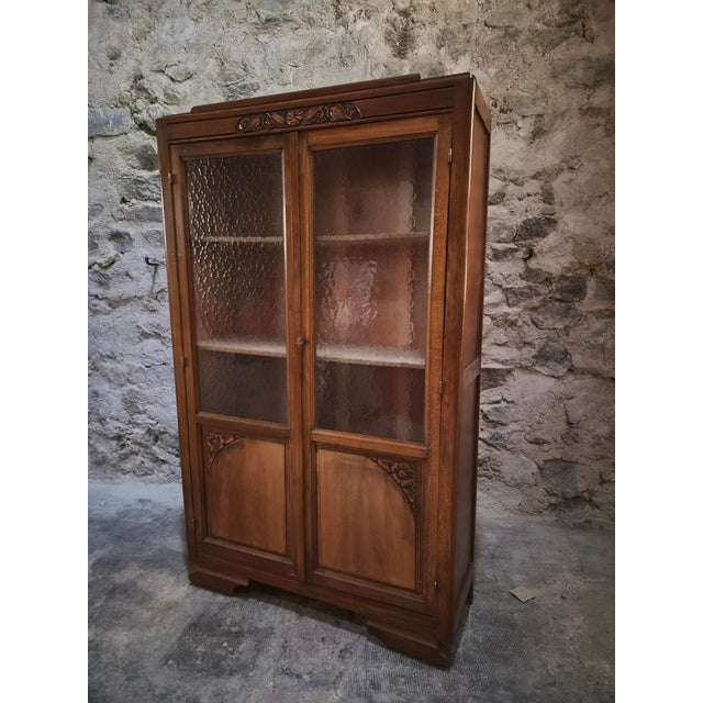 Vintage Art Deco French Beech Display Cabinet with Glass Door, 1930 For Sale - Image 11 of 16
