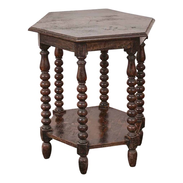 Hexagonal Wooden Rocchetto Table For Sale