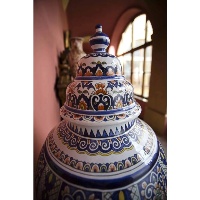 2000 - 2009 Hand-Painted Delft Vase, Netherlands For Sale - Image 5 of 7