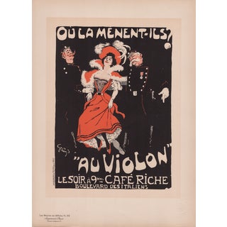 J. A. Grün, Café Riche: Où la mènent-ils? Au Violon from Les Maîtres de L'Affiche, 1898, Original Lithograph For Sale