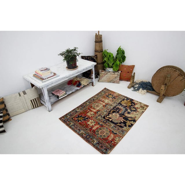 1960s Vintage Small Rug- 2′11″ × 3′9″ For Sale In Los Angeles - Image 6 of 7